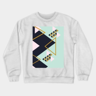 Modern Vibes- Blue, Gold and Pink Geometric Crewneck Sweatshirt